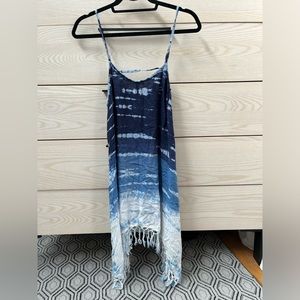 Tassel dress - blue white - size medium